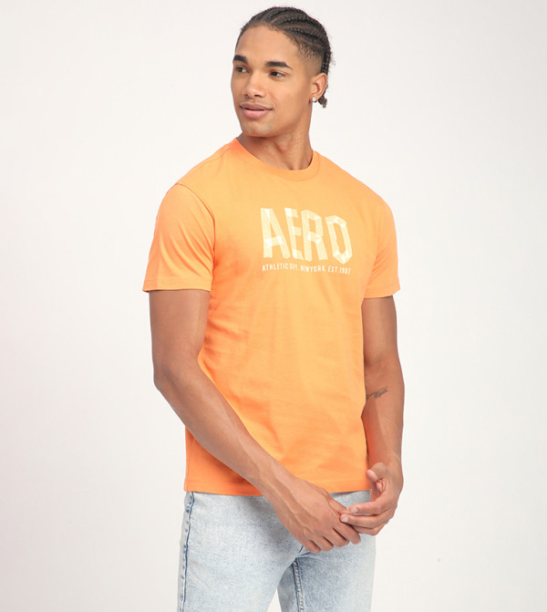 Aeropostale Aeropostale - Orange Round Neck T-Shirts