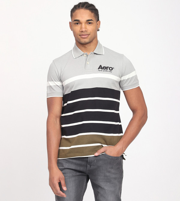 Aeropostale  Polo T-Shirts - Grey Polo T-shirts