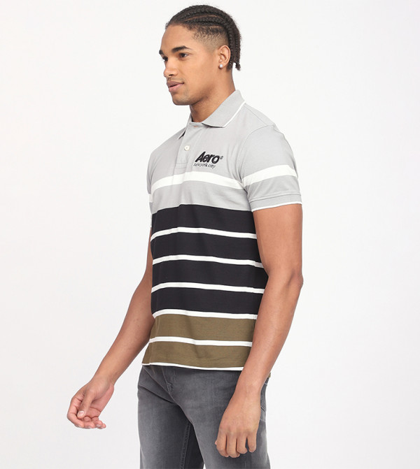 Aeropostale  Polo T-Shirts - Grey Polo T-shirts
