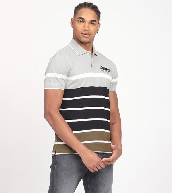Aeropostale  Polo T-Shirts - Grey Polo T-shirts