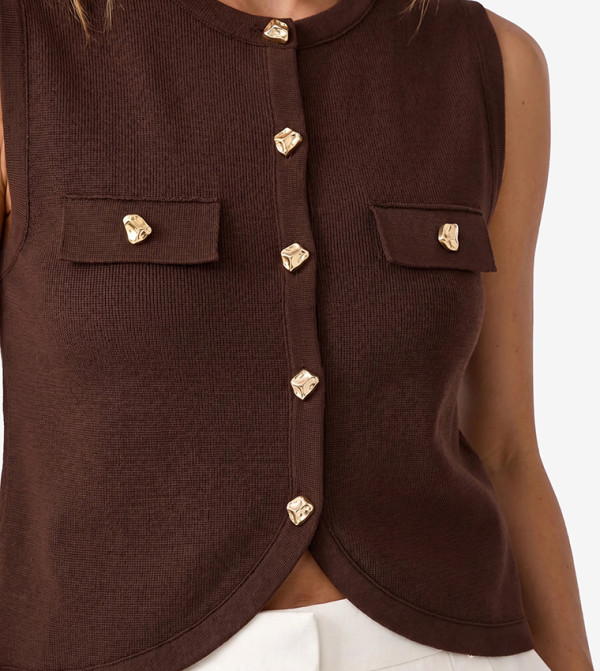 Koton  Waistcoats - Brown Waistcoats