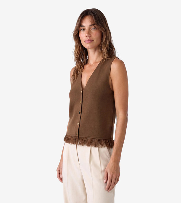 Koton  Waistcoats - Brown Waistcoats
