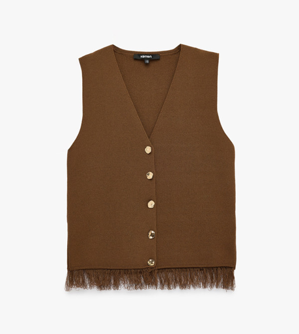 Koton  Waistcoats - Brown Waistcoats