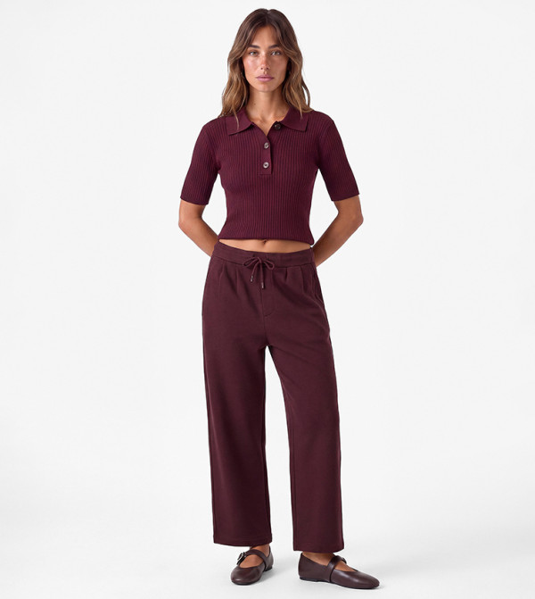 Koton  Sweatpants - Burgundy Sweatpants