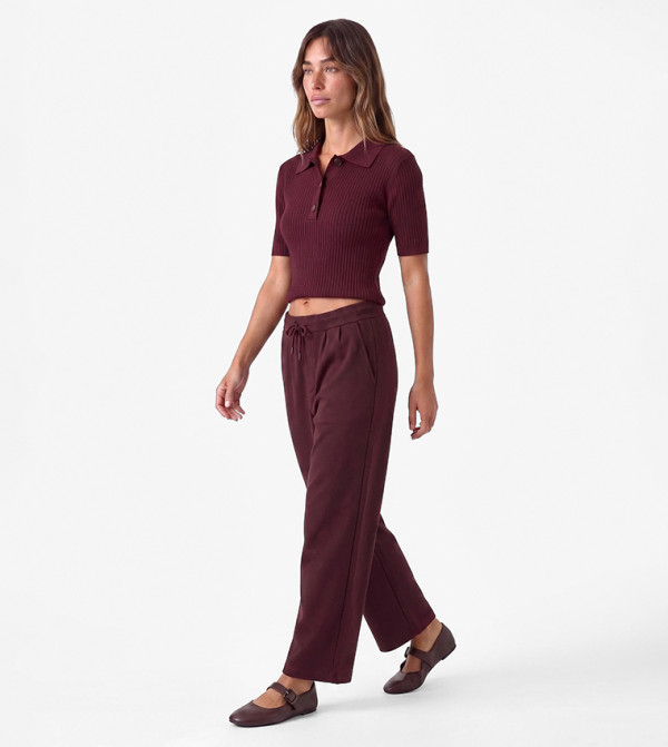 Koton  Sweatpants - Burgundy Sweatpants