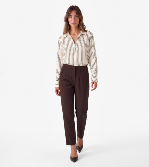 كوتون  بناطيل وليقنز - بني  Casual Tops