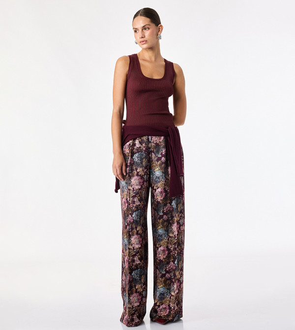 Koton  Pants & Leggings - Burgundy Casual Pants