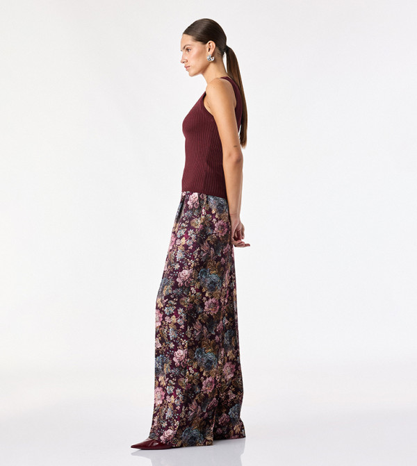 Koton  Pants & Leggings - Burgundy Casual Pants