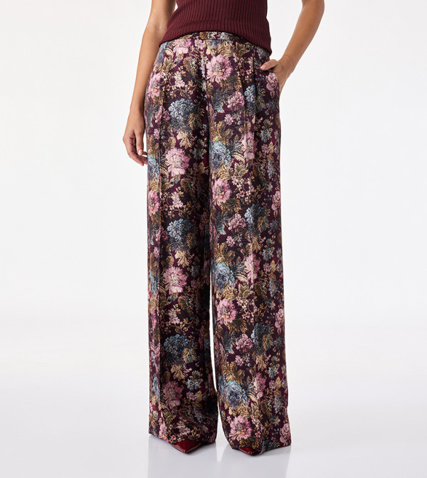 Koton  Pants & Leggings - Burgundy Casual Pants