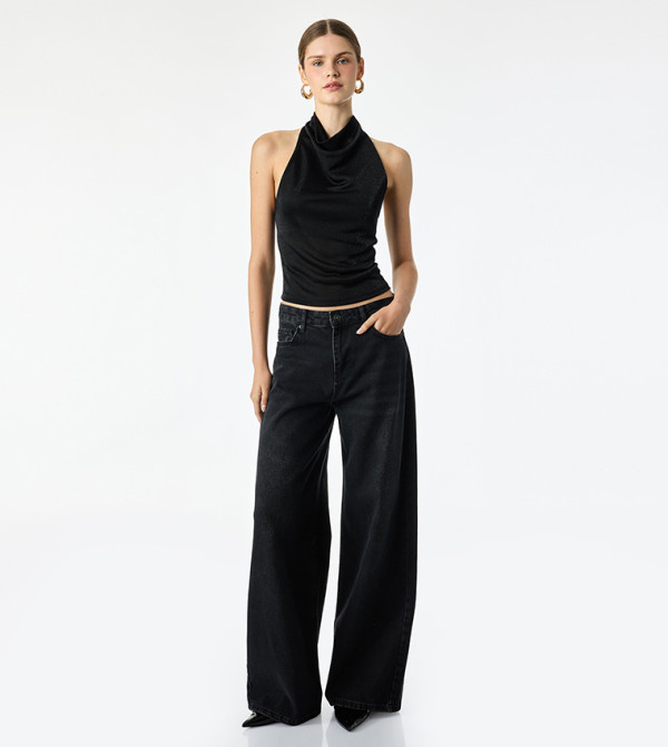 كوتون  توبات بلا أكمام  - أسود Sleeveless Tops