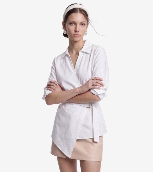 كوتون the-high-neck-shift - أبيض Short Sleeve T-Shirts