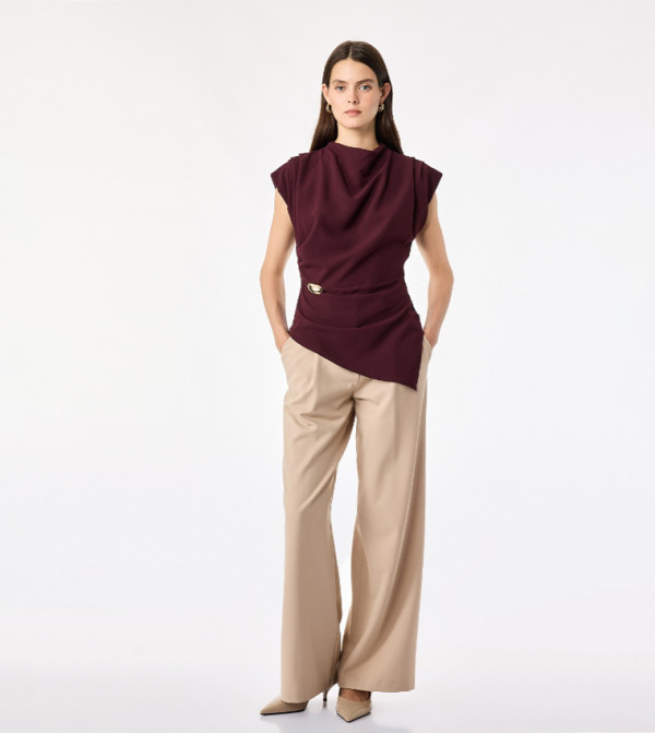 Koton  Casual Tops - Burgundy Casual Tops