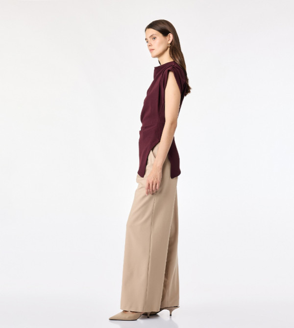 Koton  Casual Tops - Burgundy Casual Tops