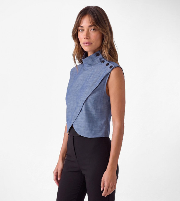 Koton Sleeveless Tops - Blue Sleeveless Tops