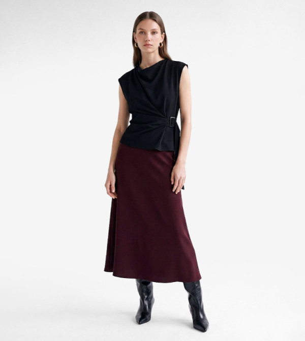Koton  Midi Skirts - Burgundy Sleeveless Tops