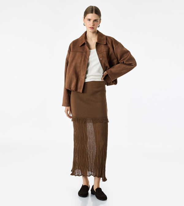كوتون  تنانير طويلة - بني  Maxi Skirts