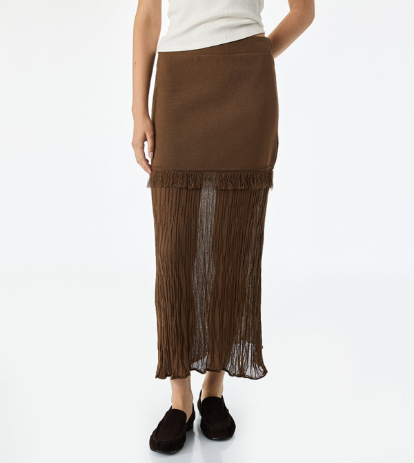 كوتون  تنانير طويلة - بني  Maxi Skirts