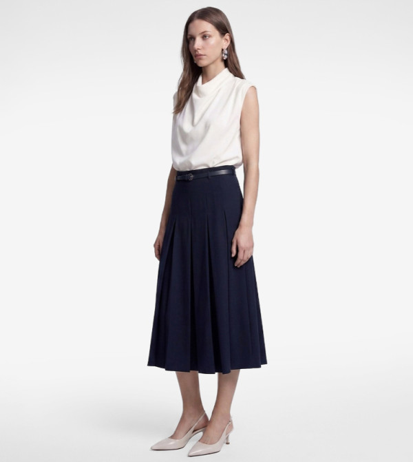 كوتون  تنانير - كحلي Round Neck T-Shirts