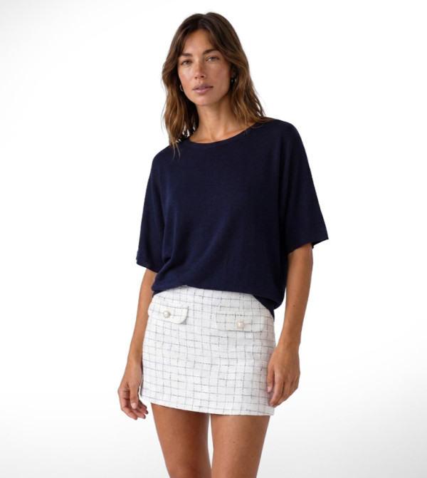 كوتون تنانير قصيرة - أبيض Pyjama Set