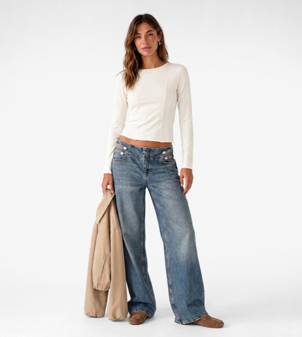 Koton  Cropped Tops - Off White Casual Shorts