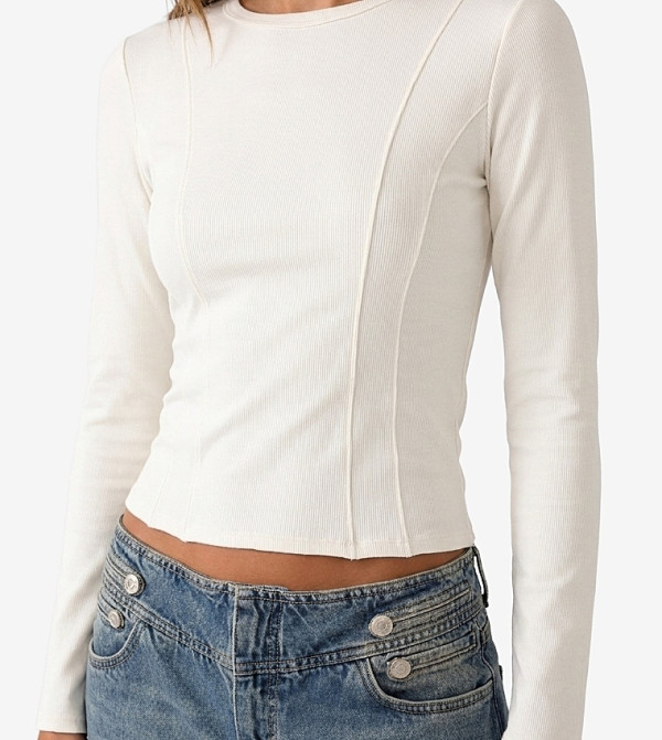 Koton  Cropped Tops - Off White Casual Shorts