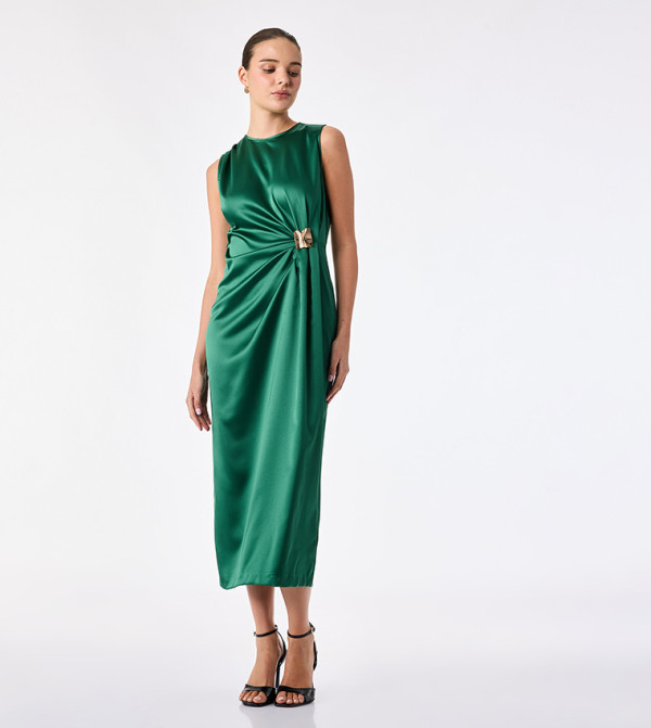 كوتون  فساتين حفلة - أخضر Midi Dresses