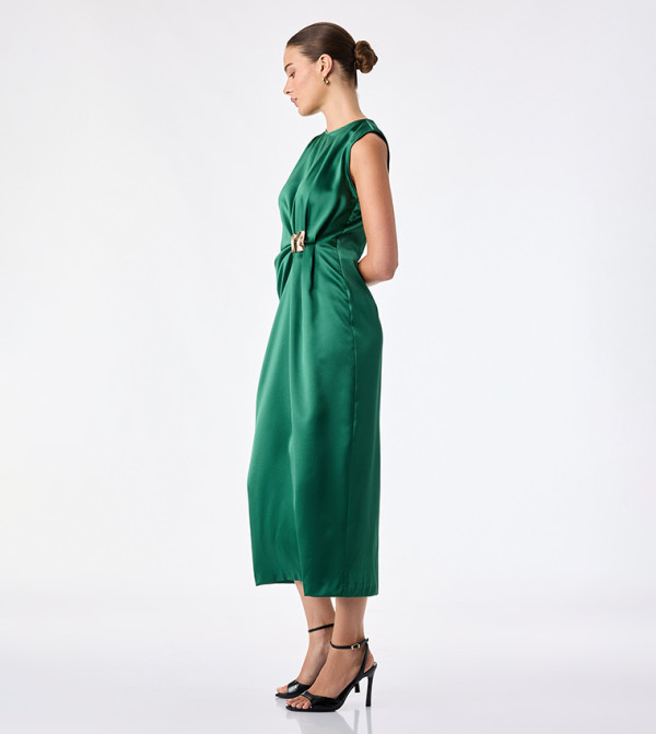 كوتون  فساتين حفلة - أخضر Midi Dresses