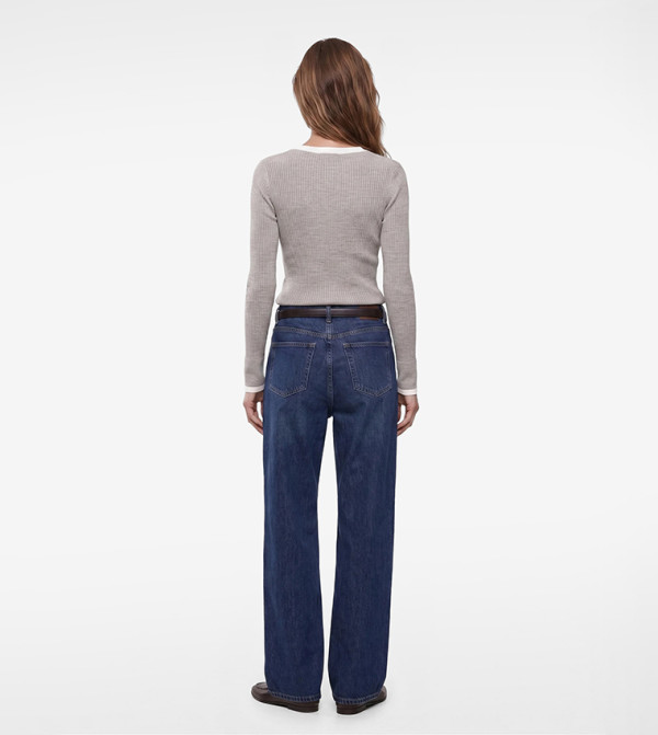 Koton  knit-notes - Beige Round Neck Sweaters