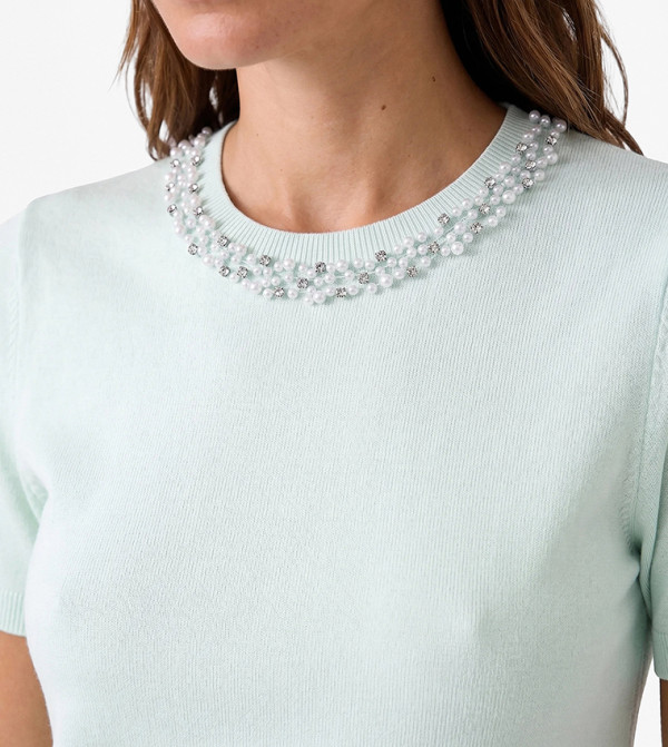 Koton  Sweaters - Light Blue Round Neck Sweaters