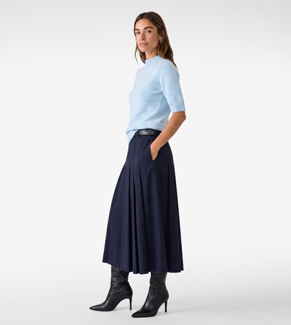 كوتون  سترات - أزرق Round Neck Sweaters