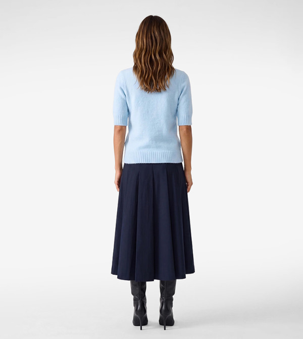 كوتون  سترات - أزرق Round Neck Sweaters