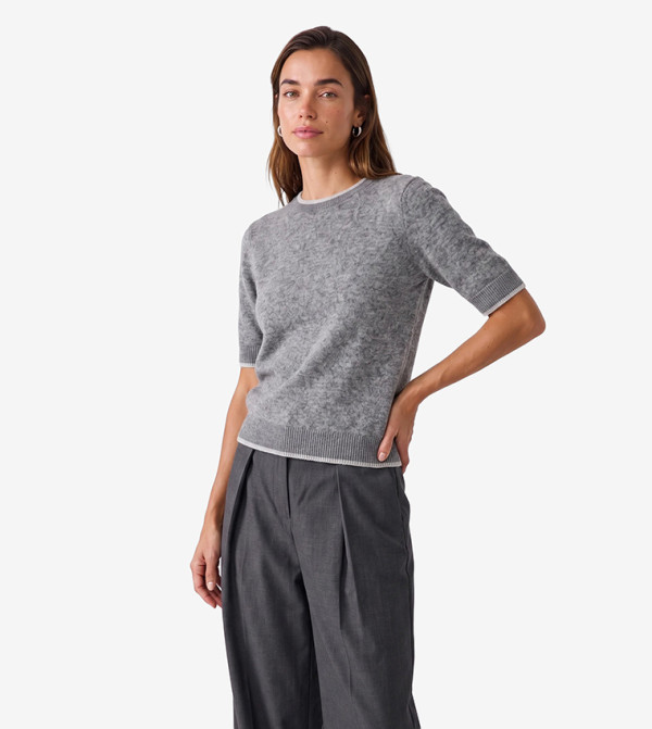 Koton  Sweaters - Grey Round Neck Sweaters