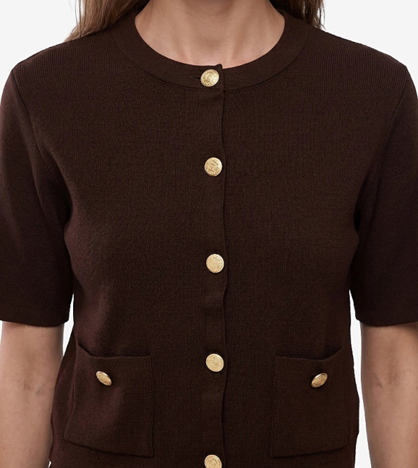 Koton  Sweaters & Cardigans - Burgundy Short Sleeve T-Shirts