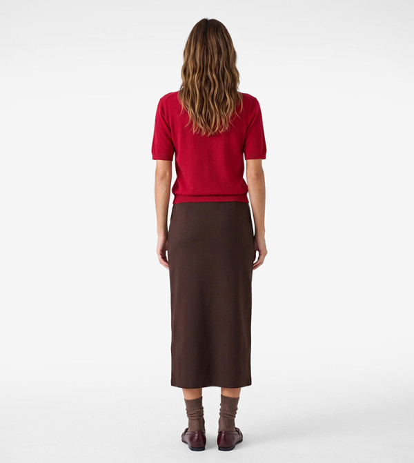 كوتون  سترات - أحمر  Round Neck Sweaters