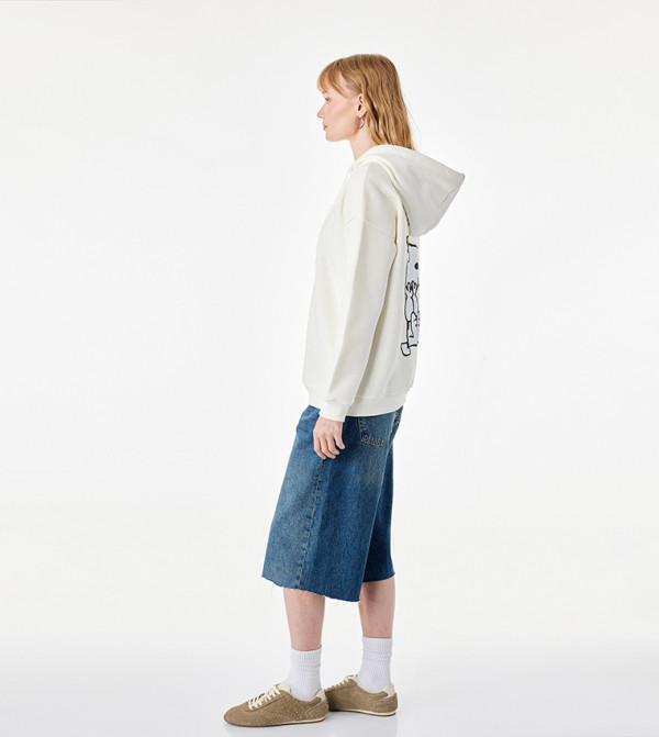Koton  Hoodies & Sweatshirts - Off White Hoodies