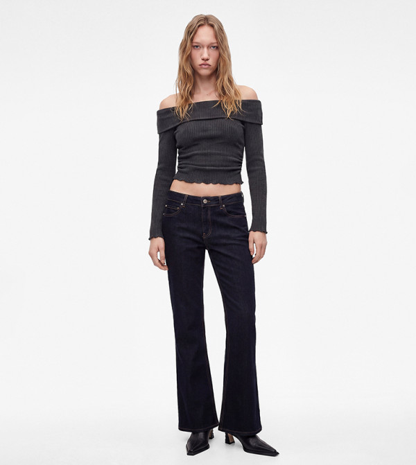 كوتون  توبات قصيرة - رمادي Cropped Tops