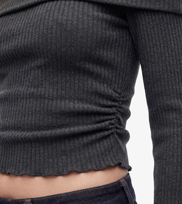 كوتون  توبات قصيرة - رمادي Cropped Tops
