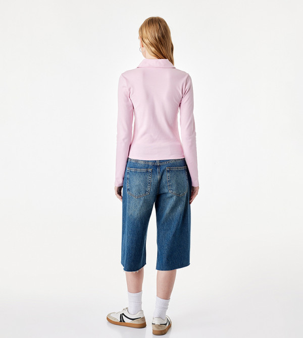 كوتون  ملابس - وردي Long Sleeve T-Shirts