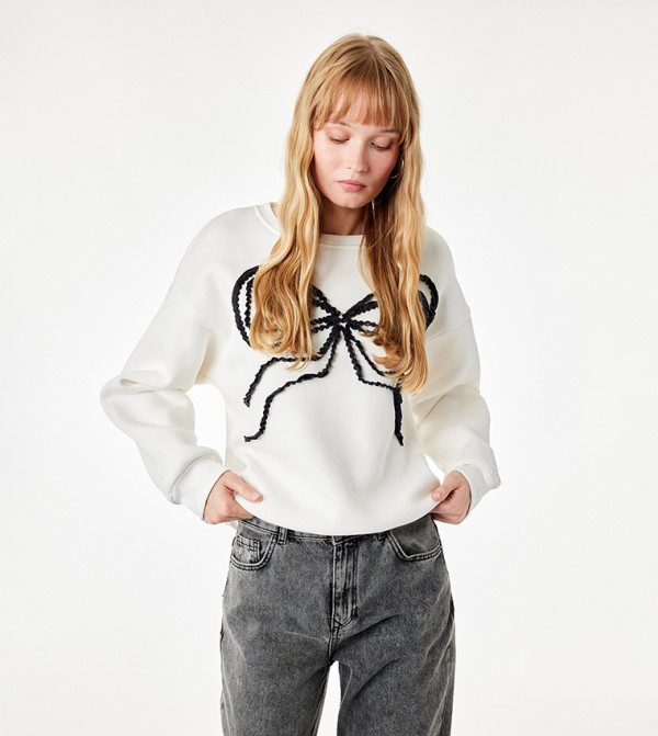 Koton Sweatshirts - Off White Sweatshirts