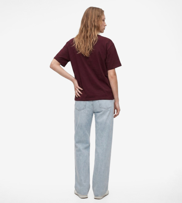 كوتون  ملابس - بورغندي Short Sleeve T-Shirts