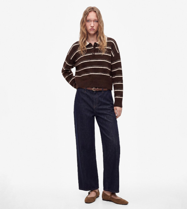 كوتون ساق واسعة - كحلي Wide Leg Jeans