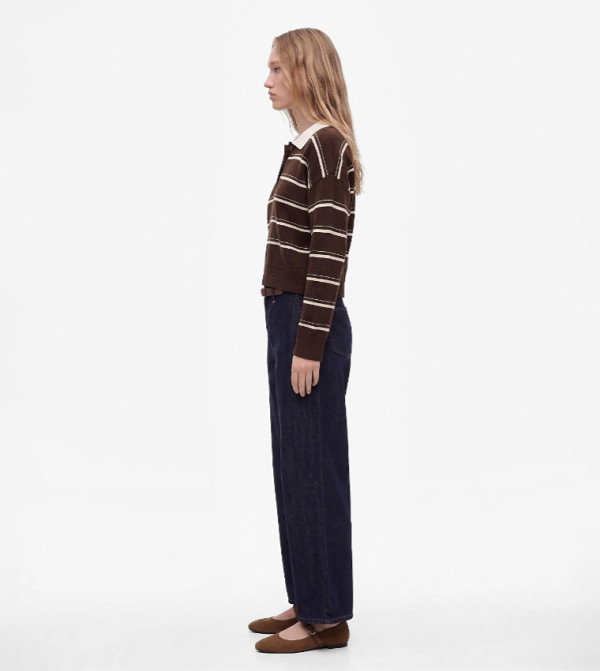 كوتون ساق واسعة - كحلي Wide Leg Jeans