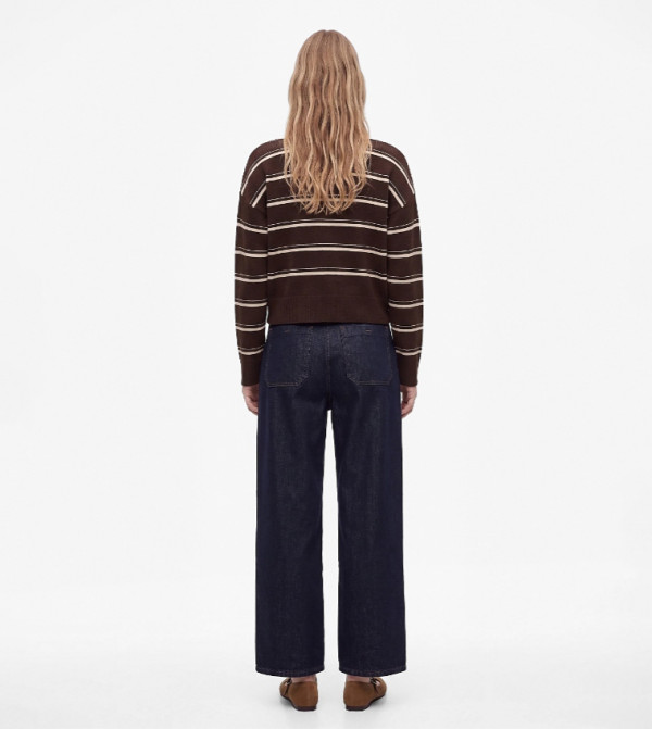 كوتون ساق واسعة - كحلي Wide Leg Jeans