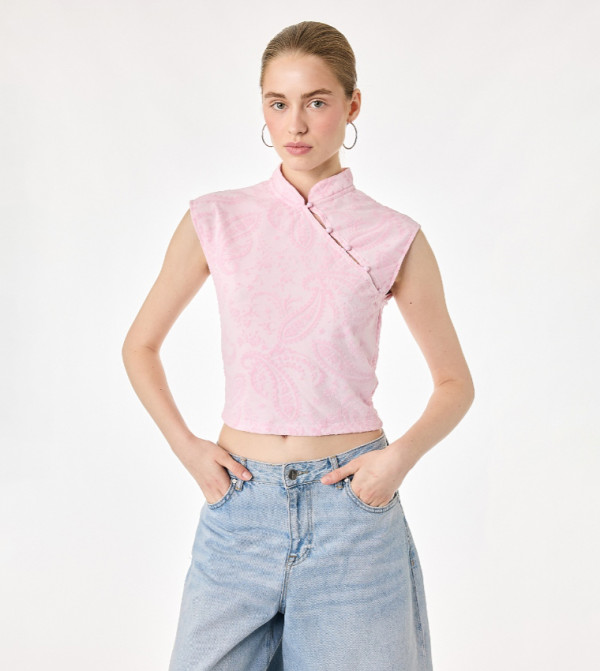 كوتون  توبات قصيرة - وردي Cropped Tops