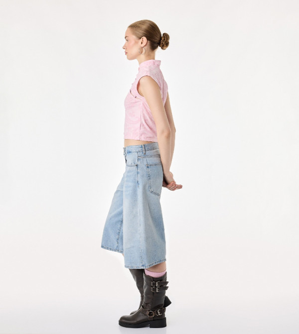 كوتون  توبات قصيرة - وردي Cropped Tops