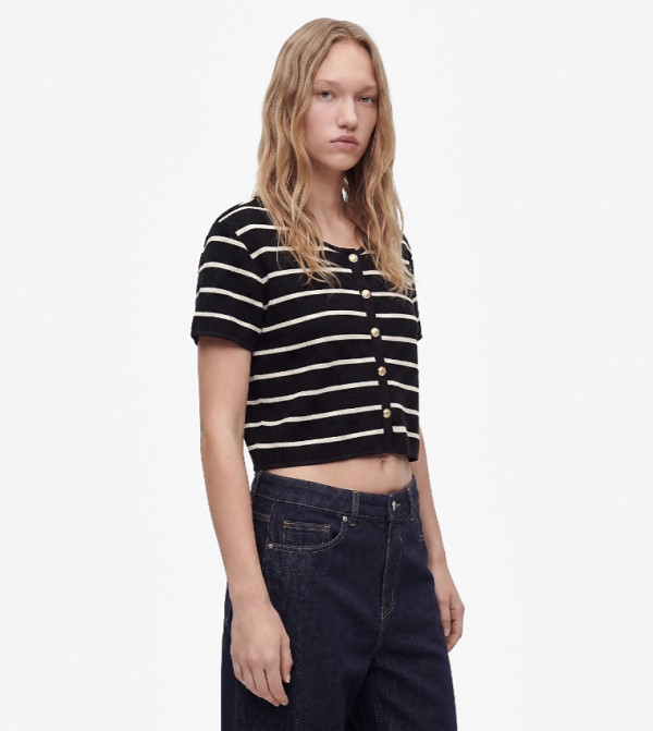 كوتون  توبات قصيرة - أسود Cropped Tops