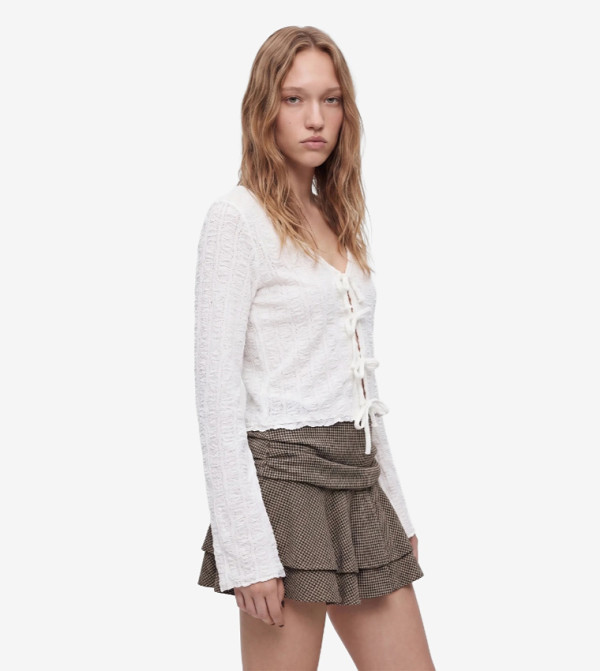 كوتون توبات قصيرة - بيج Cropped Tops