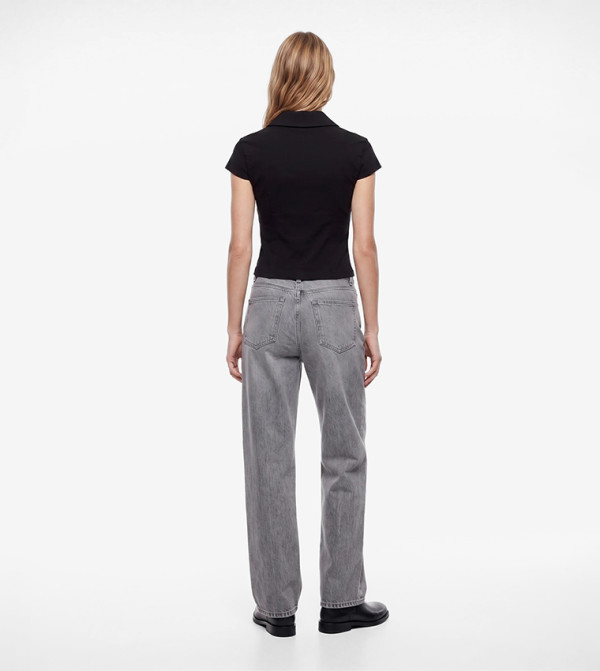 كوتون  توبات قصيرة - أسود Cropped Tops