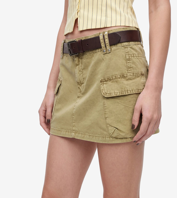 كوتون  تنانير قصيرة - كاكي Mini Skirts