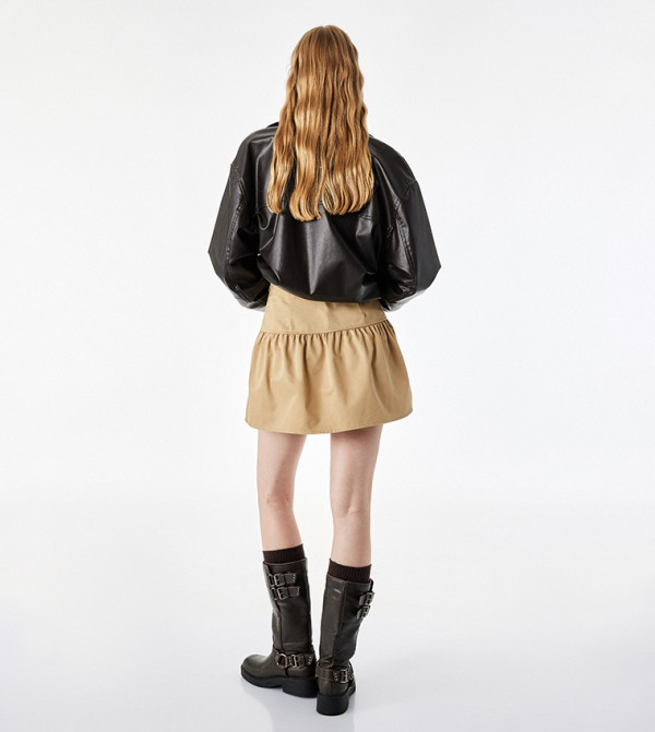 كوتون  تنانير قصيرة - بيج Mini Skirts